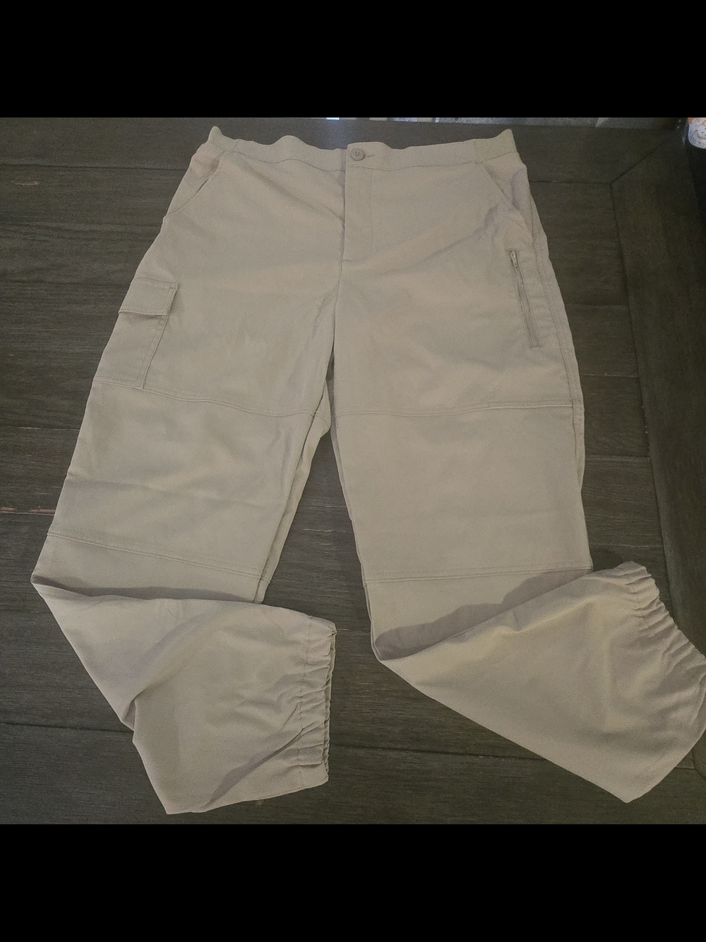 Lee Women's Flex to Go High Rise Cargo Jogger Pants Beige Khaki Size 16 Medium